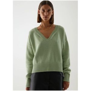 COS Cotton Wool Alpaca Jumper - Green